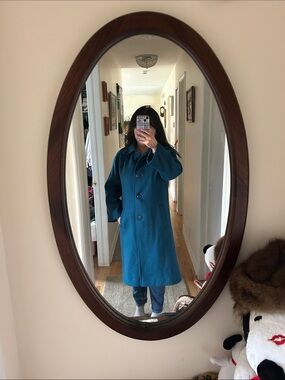 Vintage Teal 100% virgin Wool Coat - Women's